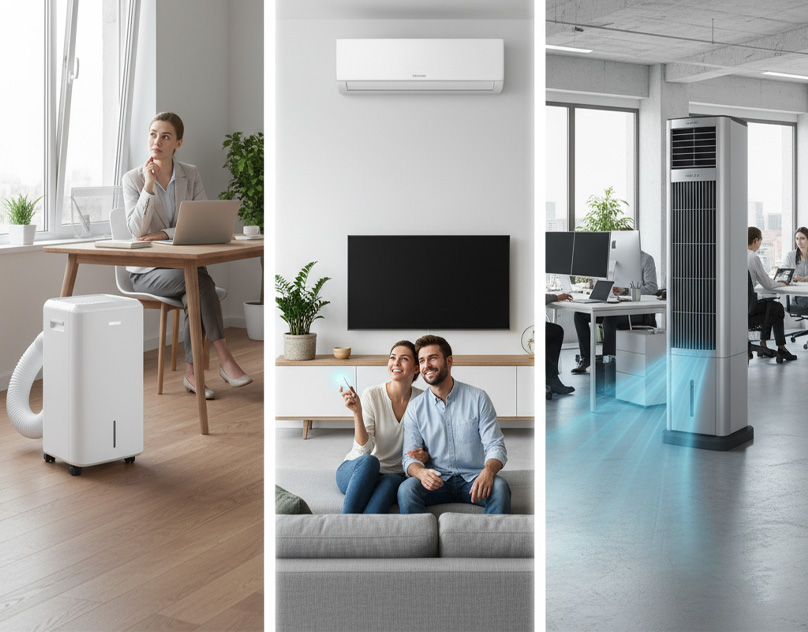 مقایسه کولر گازی پرتابل، دیواری و ایستاده: کدام نوع برای خانه و محل کار شما مناسب‌ تر است؟